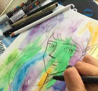 Campo-grandense usa carv&atilde;o e giz para resgatar ra&iacute;zes okinawanas