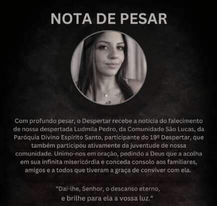 Comunidade cat&oacute;lica lamenta morte de jovem de 25 anos 