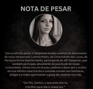 Comunidade cat&oacute;lica lamenta morte de jovem de 25 anos 