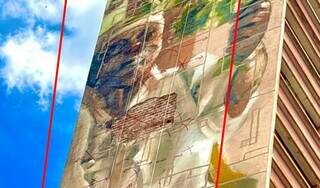 A pedido de vizinhos, mural gigante da Tia Eva deve desaparecer do Centro