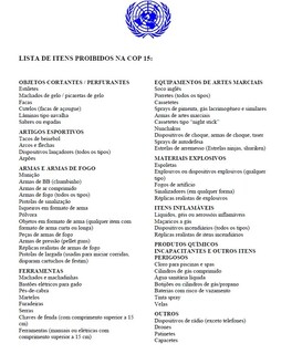 De taco de basebol a furadeira: Veja a lista de itens proibidos na COP15 