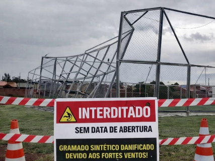 Temporal derruba &aacute;rvores, interdita arena e deixa bairros sem energia