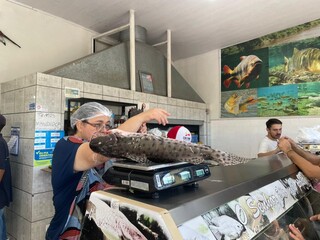 Apesar de filas, comerciantes garantem que ningu&eacute;m ficar&aacute; sem peixe no almo&ccedil;o