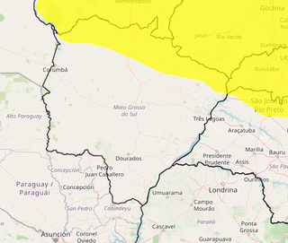 Domingo tem alerta de chuvas intensas e ventos fortes em 17 munic&iacute;pios de MS