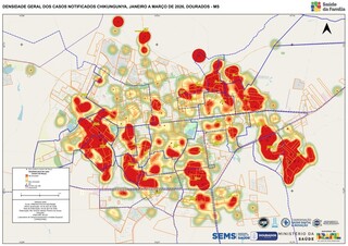 Mapas mostram a evolu&ccedil;&atilde;o da chikungunya em todas as regi&otilde;es de Dourados