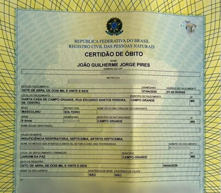 Infec&ccedil;&atilde;o generalizada levou crian&ccedil;a &agrave; morte em hospital, aponta certid&atilde;o