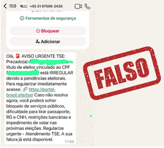 TSE alerta para golpe que simula cobran&ccedil;a por regulariza&ccedil;&atilde;o do t&iacute;tulo