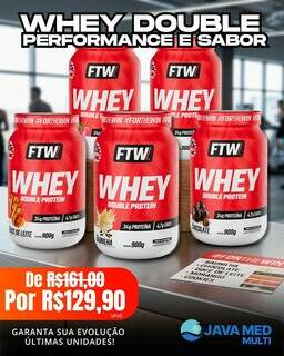 Creatina a R$ 39,99 e pr&eacute;-treino FTW Diabo Verde a R$ 74,99 agitam