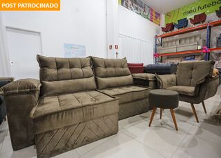 Aniversário Sofá Inbox: combo sofá, poltrona e puff por 12x R$ 228