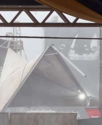 Temporal derruba estandes e cancela shows na Expogrande