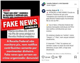 Receita Federal desmente mais uma fake news sobre fiscaliza&ccedil;&atilde;o