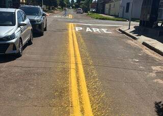 &ldquo;Parece que faltou tinta&rdquo;, reclama moradora sobre sinaliza&ccedil;&atilde;o rec&eacute;m-pintada
