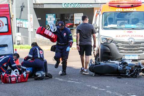 Motociclista morre horas ap&oacute;s acidente em cruzamento no Centro de Campo Grande