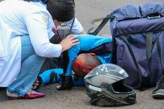 C&acirc;mera registrou acidente entre motos que terminou em morte no Centro