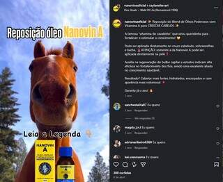 Influencer apaga publis de &ldquo;bomba&rdquo; capilar e segue com &ldquo;vitamina do cavalinho&rdquo;