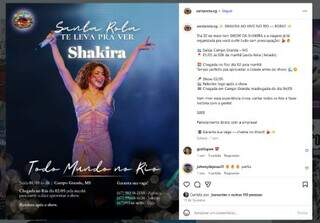 &Ocirc;nibus para show de Shakira n&atilde;o sai e frustra grupo de Campo Grande