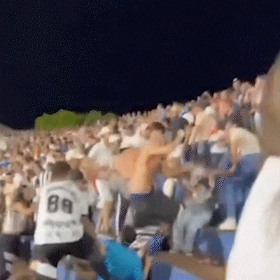 Briga entre torcedores do Santos interrompe clima de festa em jogo na fronteira
