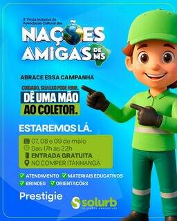 Solurb orienta sobre descarte seguro de res&iacute;duos no evento Na&ccedil;&otilde;es Amigas de MS