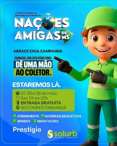 Solurb orienta sobre descarte seguro de res&iacute;duos no evento Na&ccedil;&otilde;es Amigas de MS