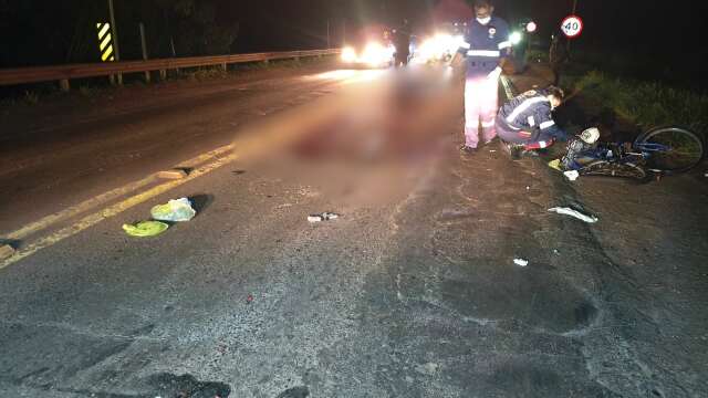 Caminh&atilde;o foge ap&oacute;s matar ciclista na sa&iacute;da de Dourados para Ponta Por&atilde;