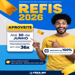 Refis do CREA oferece 100% de desconto nos juros para quitar d&iacute;vidas