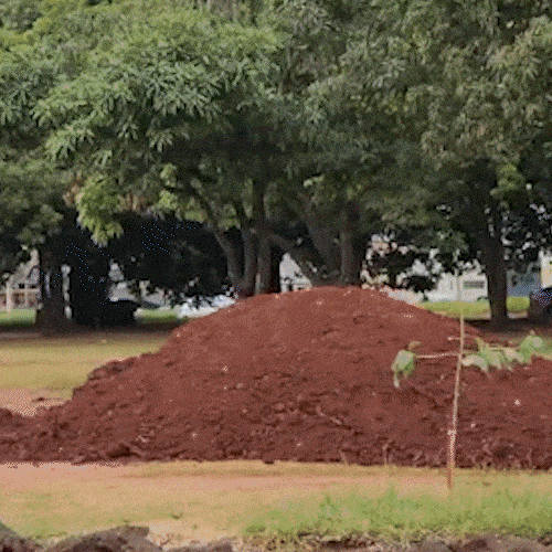 Antes uma pra&ccedil;a, &aacute;rea disputada na Justi&ccedil;a hoje abriga montanhas de terra