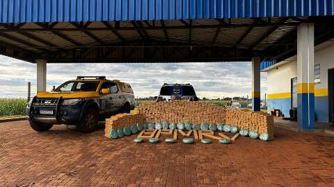Motorista joga carro contra viatura e abandona tonelada de maconha em milharal