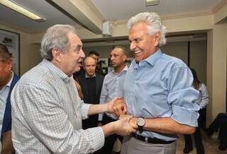Amigos de Congresso, Caiado visita Moka na sede do MDB