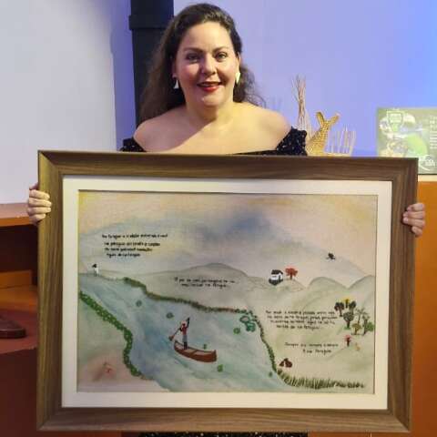 Jornalista leva bordado inspirado no Rio Paraguai para exposição no MASP