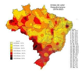  Cemaden coloca MS em alerta para avan&ccedil;o das ondas de calor