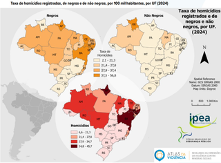 Negros t&ecirc;m 50% mais risco de ser v&iacute;tima de homic&iacute;dio em MS, aponta Atlas