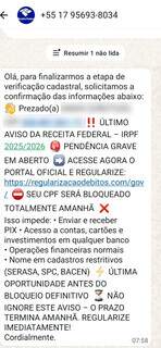 Mensagens falsas se espalham no último dia de declaração do Imposto de Renda Mensagens falsas se espalham no último dia de declaração do Imposto de Renda