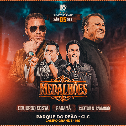 Evento Medalh&otilde;es com ingressos em at&eacute; 6x sem juros at&eacute; 05 de junho