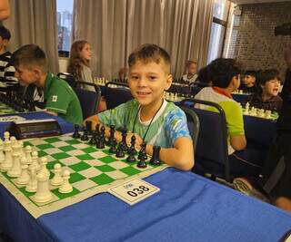 Aos 7 anos, enxadrista de Campo Grande lidera ranking mundial na categoria sub-8