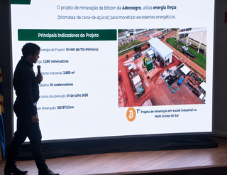 Minera&ccedil;&atilde;o de bitcoins come&ccedil;ar&aacute; em julho em MS usando energia da cana-de-a&ccedil;&uacute;car 