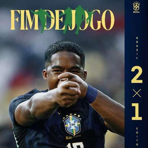 Endrick decide, Brasil vence Egito e fecha prepara&ccedil;&atilde;o para a Copa
