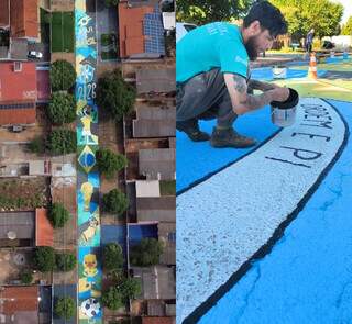 Canarinho boladão e caramelo zoeiro: vizinhos pintam 150 m de rua Canarinho boladão e caramelo zoeiro: vizinhos pintam 150 m de rua