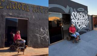Cadeira de rodas virou apelido, mas nunca o impediu de ser tatuador Cadeira de rodas virou apelido, mas nunca o impediu de ser tatuador