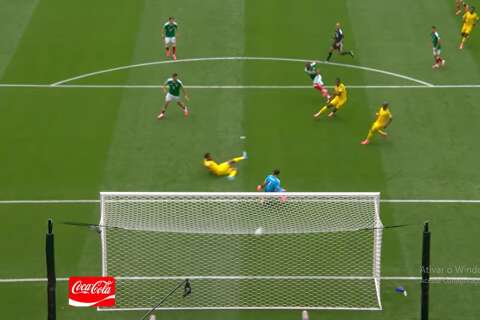 M&eacute;xico marca o 1&ordm; gol da Copa do Mundo e sai na frente contra a &Aacute;frica do Sul