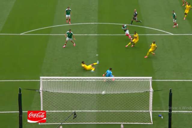 M&eacute;xico marca o 1&ordm; gol da Copa do Mundo e sai na frente contra a &Aacute;frica do Sul