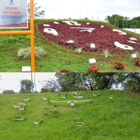 Rel&oacute;gio das Flores para no tempo e vira s&iacute;mbolo de abandono em avenida