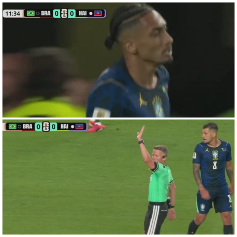 Raphinha marca, mas arbitragem anula gol do Brasil por impedimento