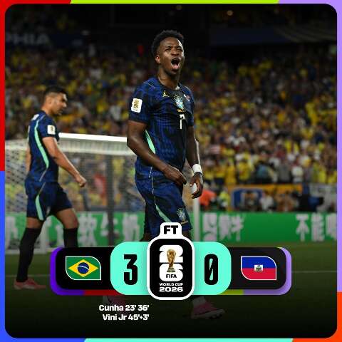 Com dois gols de Matheus Cunha, Brasil supera o Haiti e lidera grupo