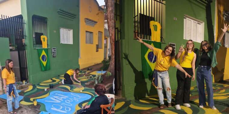 Coincidência transforma casas de 60 anos em trecho mais torcedor da rua