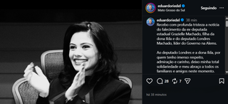 Velório de ex-deputada estadual Grazielle Machado começa às 16h Velório de ex-deputada estadual Grazielle Machado começa às 16h