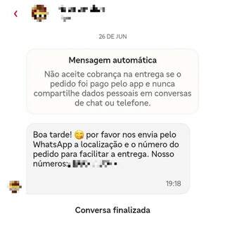 Golpe do falso entregador convence v&iacute;tima a pagar taxa fora de app