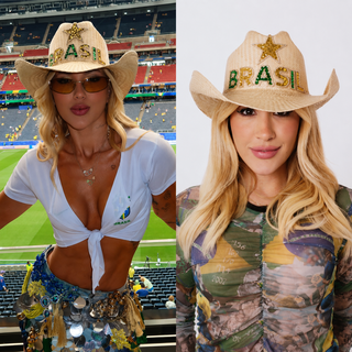 Virg&iacute;nia leva chap&eacute;u &ldquo;made in MS&rdquo; para torcida na Copa do Mundo
