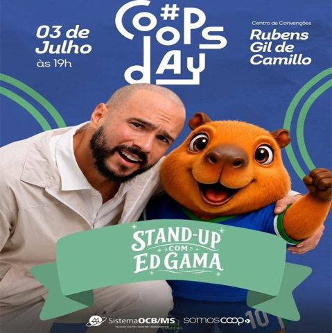 CoopsDay 2026 reúne cooperativismo de MS com Show de Ed Gama e entrada solidária