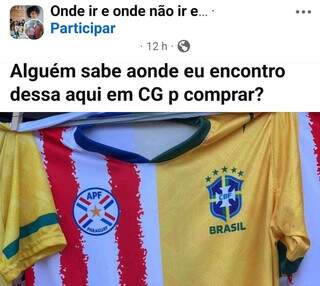 Camiseta brasiguaia vira item disputado e pre&ccedil;o j&aacute; passa de R$ 100