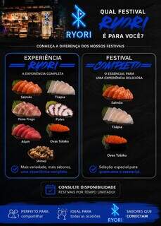 Festival Completo Ryori: R$ 199,90 para duas pessoas no mês de julho Festival Completo Ryori: R$ 199,90 para duas pessoas no mês de julho